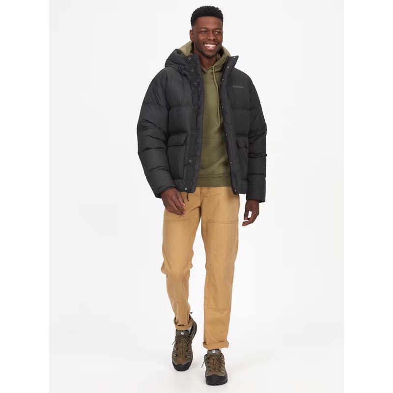 Marmot Mens Stockholm Quilted Full Zip Hooded Down Jacket Black 2XL