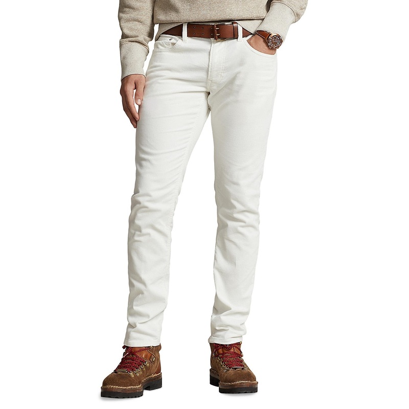 Polo Ralph Lauren Mens Sullivan Slim Fit Stretch Corduroy Pants White 36 x 32
