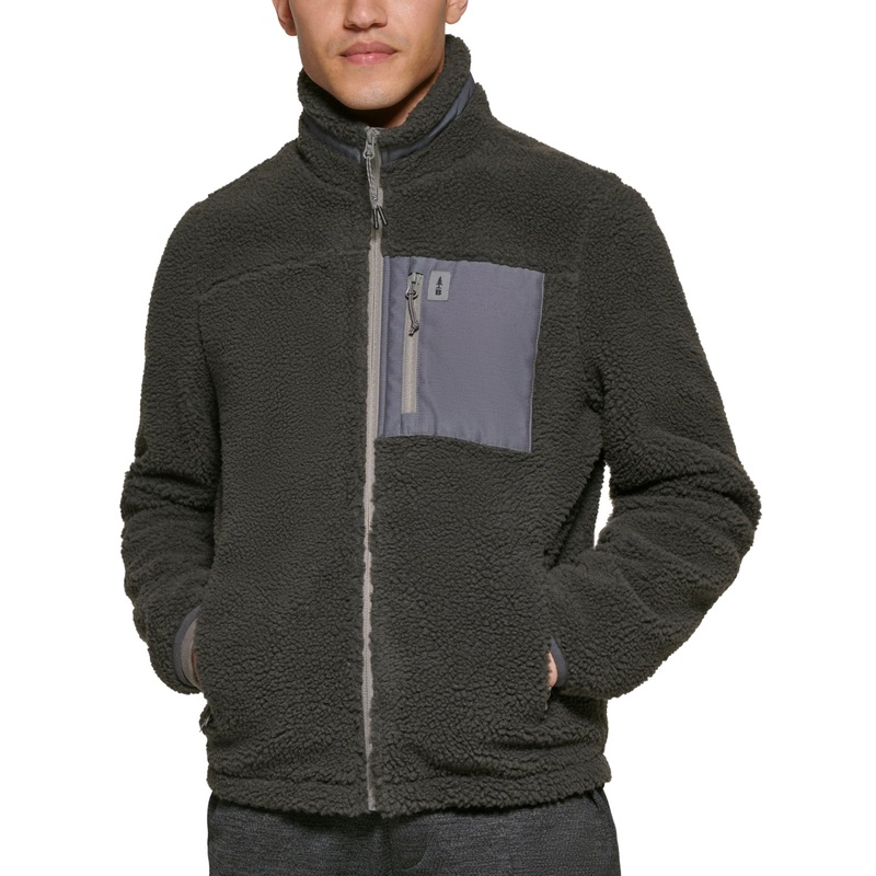 BASS OUTDOOR Men's Highline Trail Full Zip Fleece Jacket Grey XL