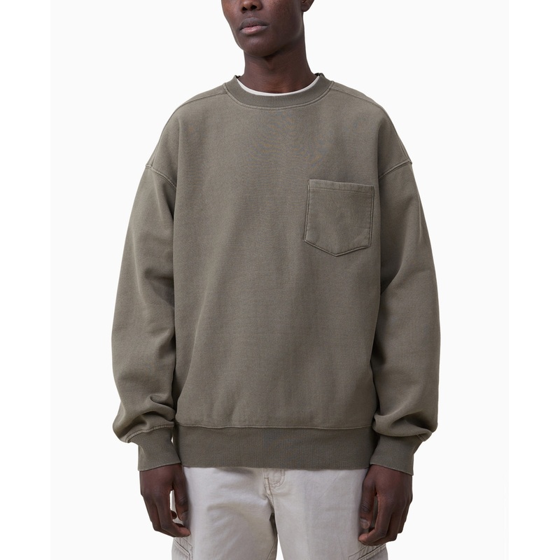 Cotton On Men's Oversized Fleece Sweatshirt Khaki Small