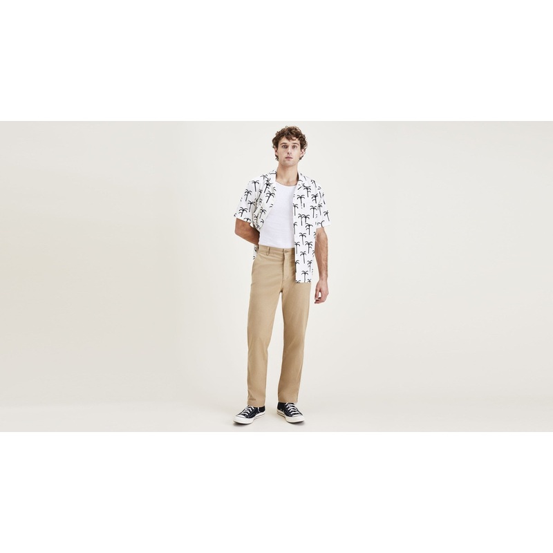 Dockers Men's Straight Fit Smart 360 Linen Blend Chino Pants Beige 34 x 30