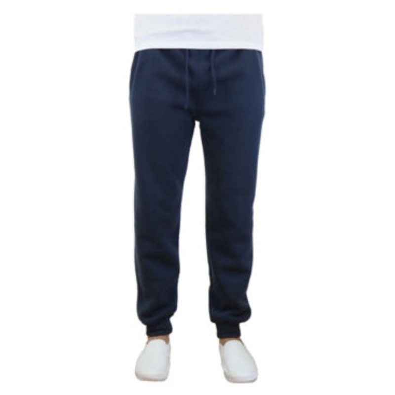 Galaxy By Harvic Mens Slim Fit Fleece Jogger Pants Blue Small