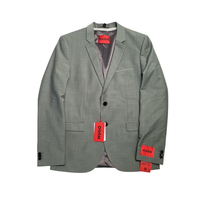 HUGO BOSS Mens Arti Melange Extra Slim Fit Suit Jacket Sport Coat 42R Green
