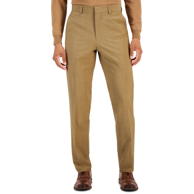 Hugo Boss Mens Modern Fit Wool Dress Suit Dress Pants Brown 40 x 32