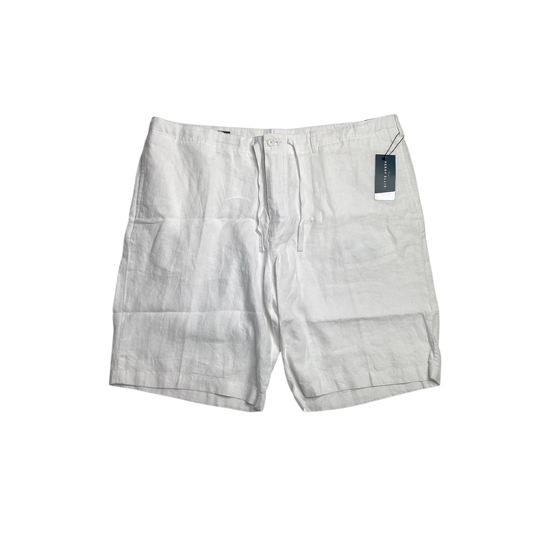 Perry Ellis White Linen Drawstring Shorts Size 40