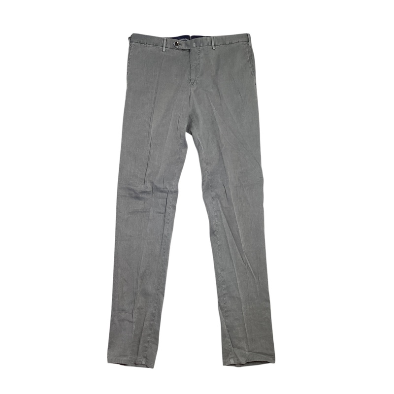 PT Torino Dlav Linen & Cotton Garment Dyed Slim Fit Pants EU 54 US 38 Grey