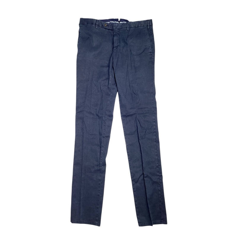 PT Torino Dlav Linen Cotton Garment Dyed Slim Fit Pants EU 54 US 38 Navy Blue