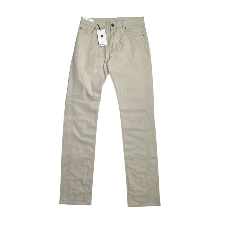 PT Torino Garment Dyed Stretch Cotton Slim Fit 5 Pocket Pants Size 38 Beige