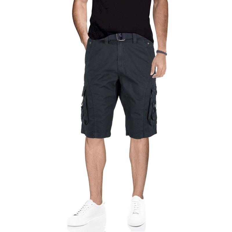 X Ray Mens Belted Snap Detail 12.5" Cargo Shorts Navy 40