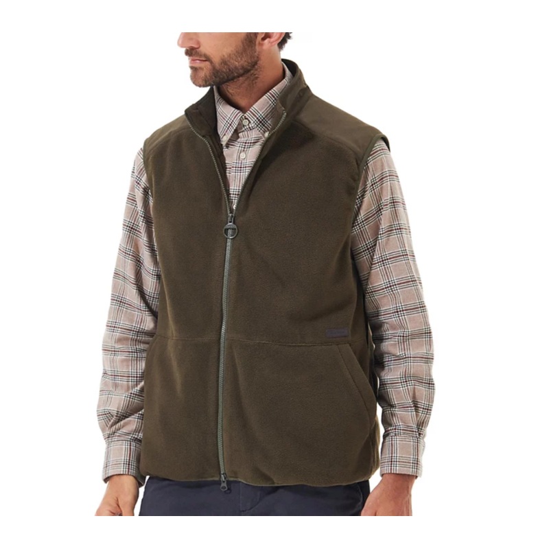 Barbour Men's Country Full Zip Fleece Vest Green XL
