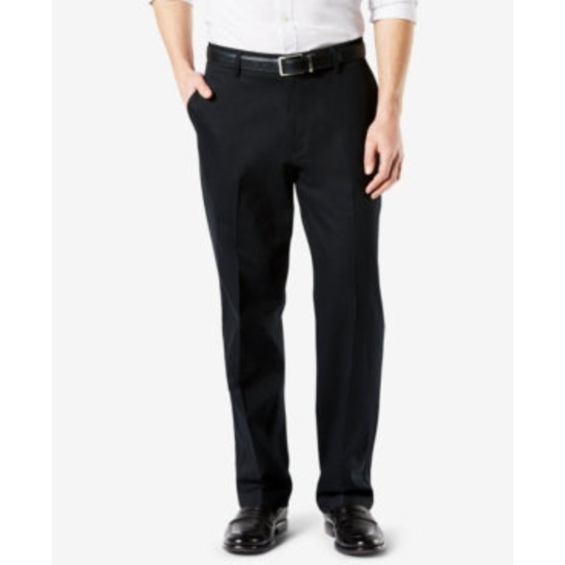 Dockers Mens Signature Relaxed Fit Khaki Pants Black 36 x 30