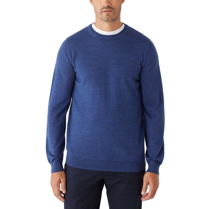 Frank And Oak Mens Merino Wool Crewneck Long Sleeve Sweater Royal Blue 2XL