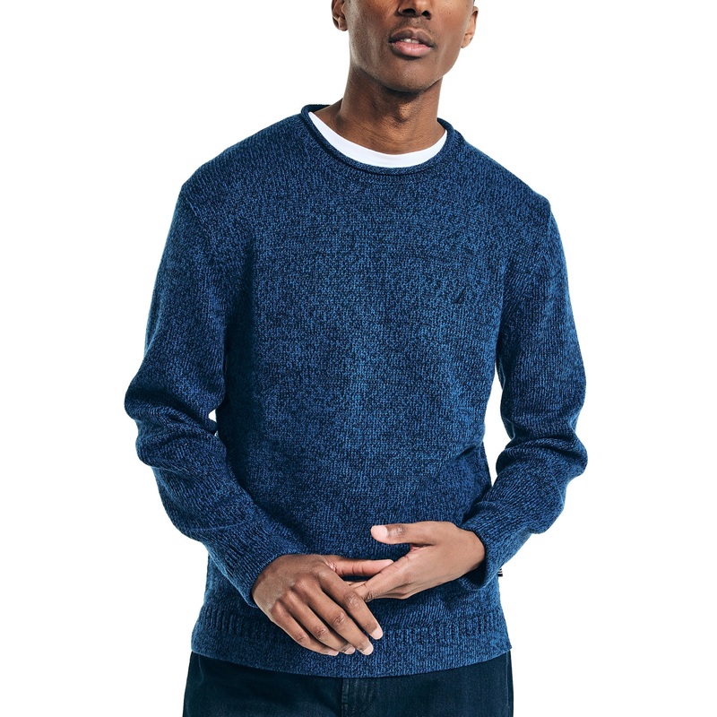 Nautica Men's Rolled Crewneck Sweater Union Blue XL