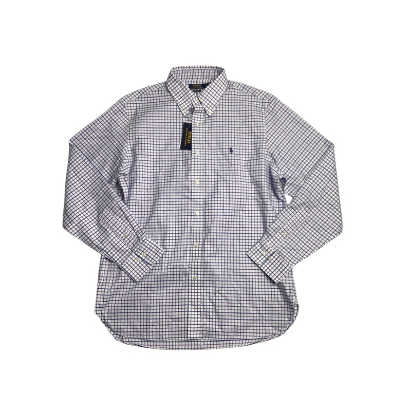 Polo Ralph Lauren Mens Classic Fit Dress Button Up Shirt Purple Blue  15 32 33
