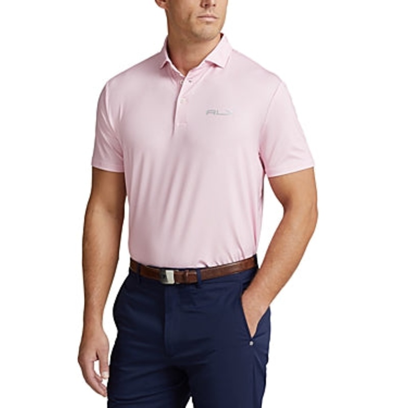 Polo Ralph Lauren RLX Mens Custom Slim Fit Performance Polo Shirt Pink Large