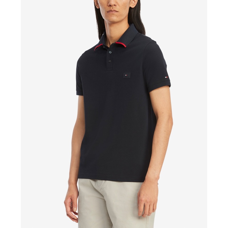 Tommy Hilfiger Men's Short Sleeve Polo Shirt Blue Medium