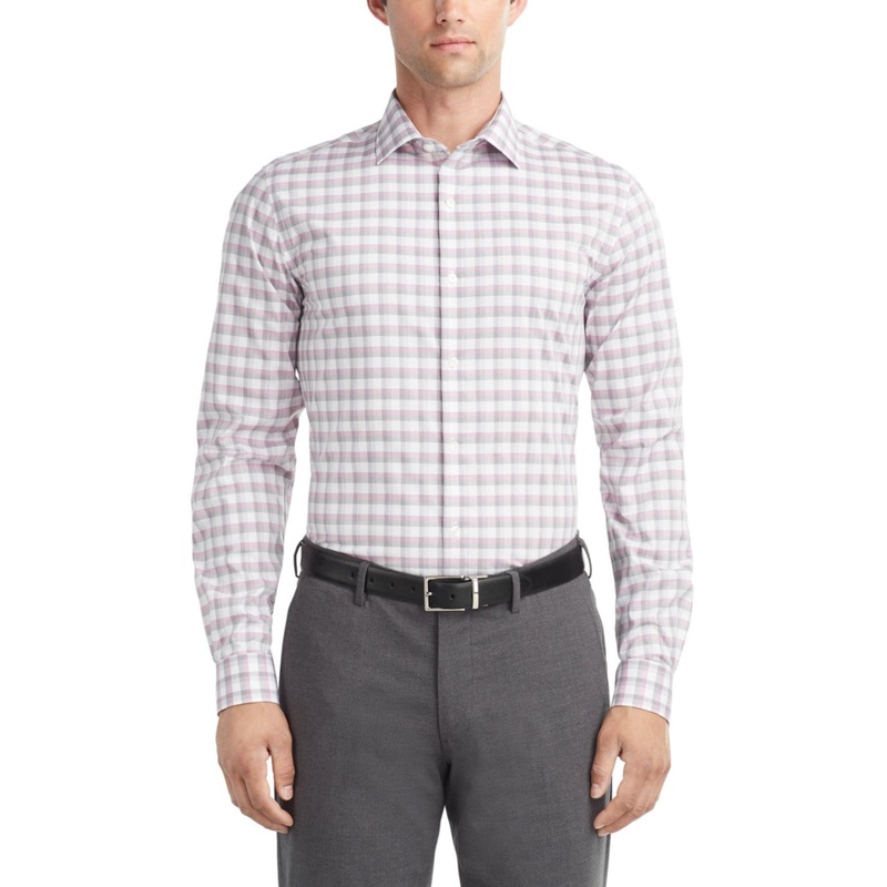 Van Heusen Regular-Fit Stain Shield Button Up Dress Shirt Red 15 15.5 32 33