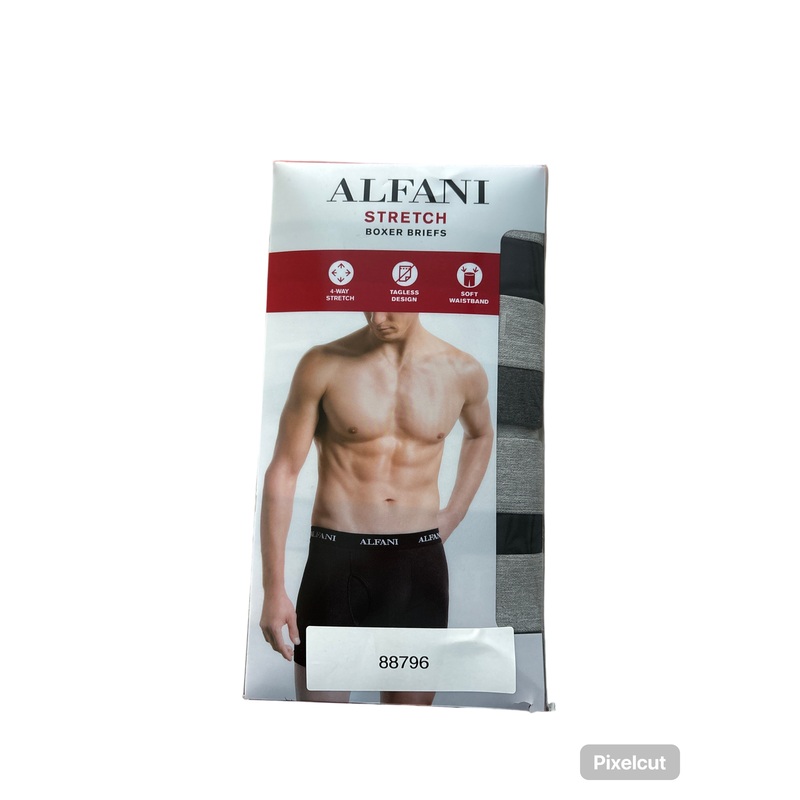 Alfani Mens 4 Pack Underwear Boxer Briefs Black/Charcoal XL