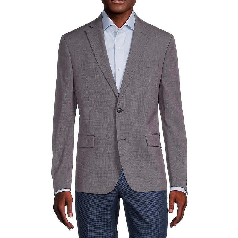 Ben Sherman Men's Mini Houndstooth Skinny Fit Sportcoat Red Blue Size 40 R