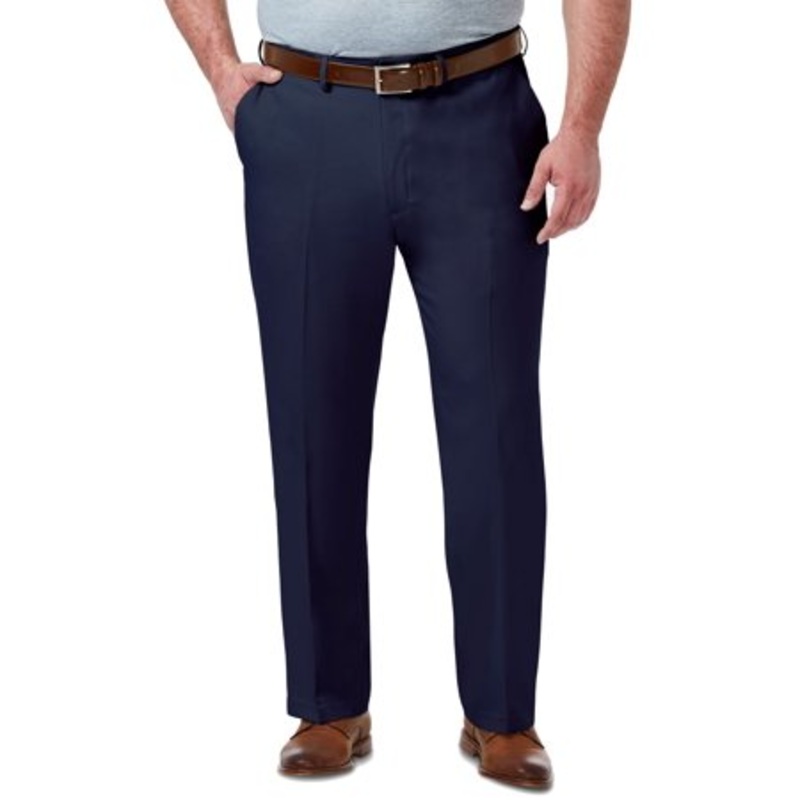 Haggar Men's Big & Tall Premium Comfort Stretch Dress Pants Blue 44 x 32