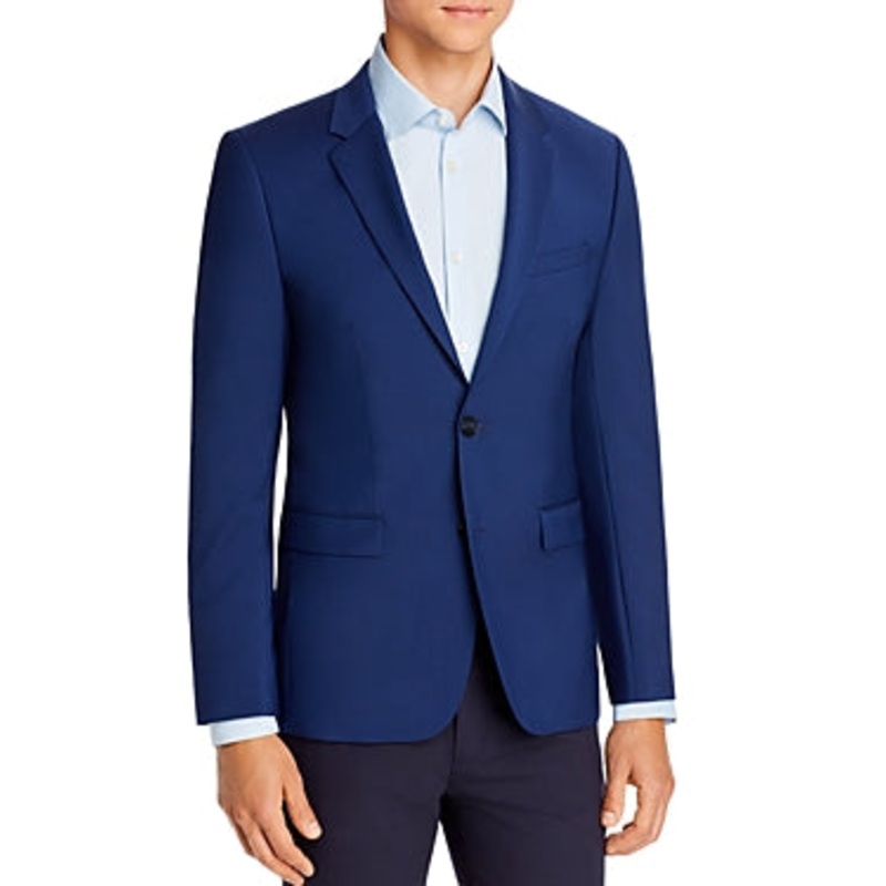 Hugo Boss Mens Aldons Extra-Slim fit Suit Jacket Blazer 38 R Blue Solid
