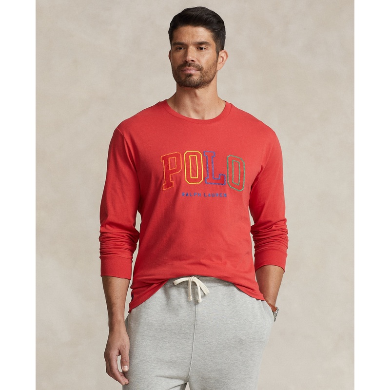 Polo Ralph Lauren Men's Big & Tall Long Sleeve Logo T Shirt Red 3XB