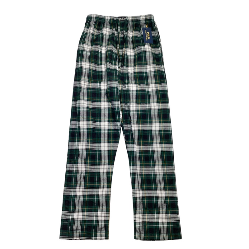 Polo Ralph Lauren Mens Flannel Pajama Pants Plaid Green Small