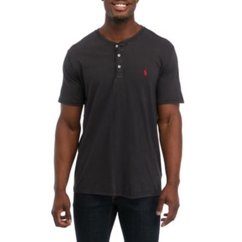 Polo Ralph Lauren Mens Short Sleeve Henley T Shirt  Black Small