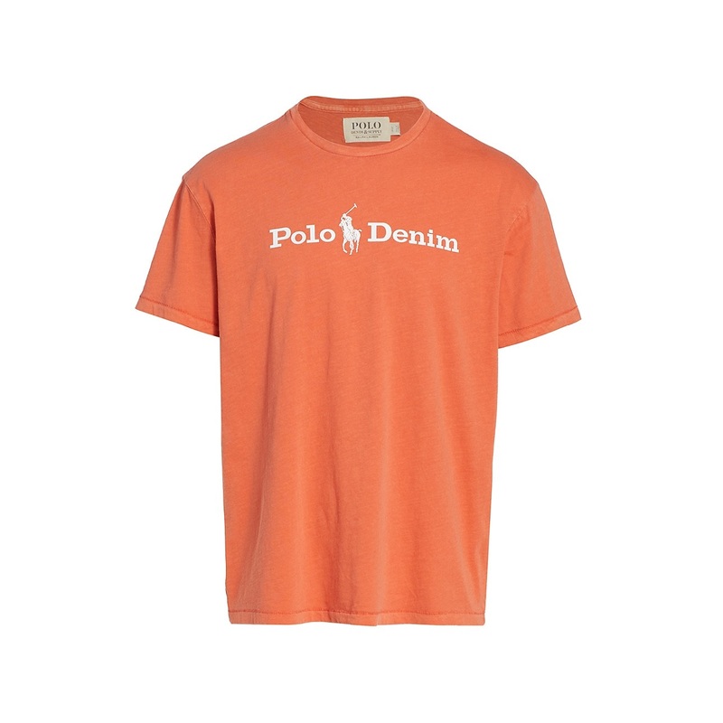 Polo Ralph Lauren Slub Short Sleeve Logo Jersey T Shirt Orange Large