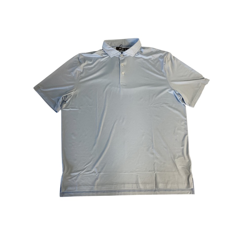 RLX Ralph Lauren Mens Regular Fit Polo Golf Shirt XL Blue Light Striped