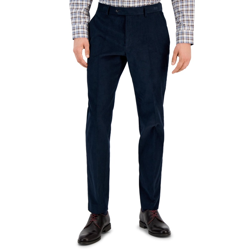 Tommy Hilfiger Mens Modern Fit Solid Corduroy Pants Navy Blue 32 x 30