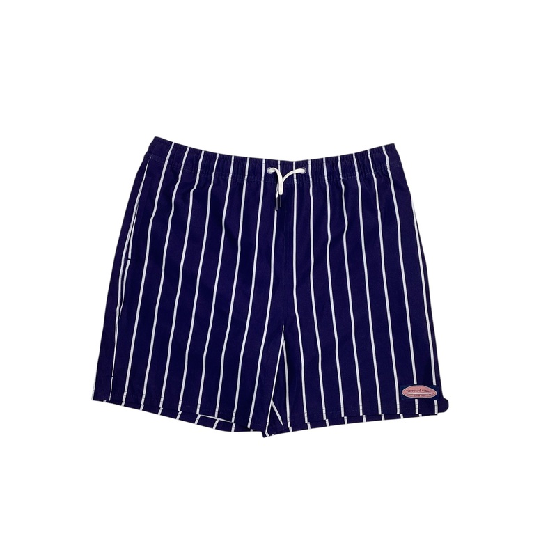Vineyard Vines Mens Swimsuit Swim Trunks XL Navy Blue Striped