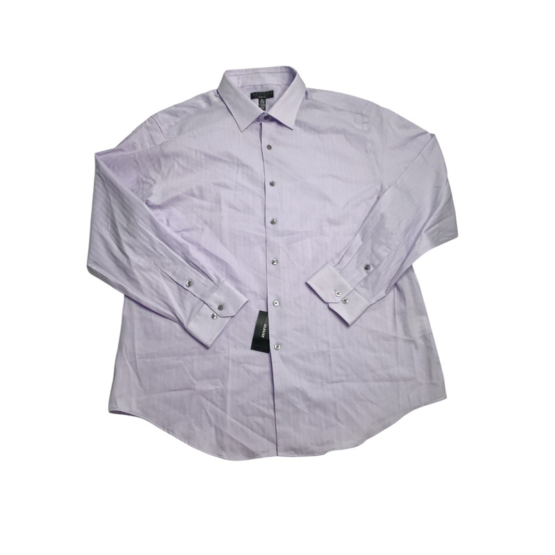 Alfani Mens Slim fit Long Sleeve Button-Up Shirt XL Purple Solid Stretch