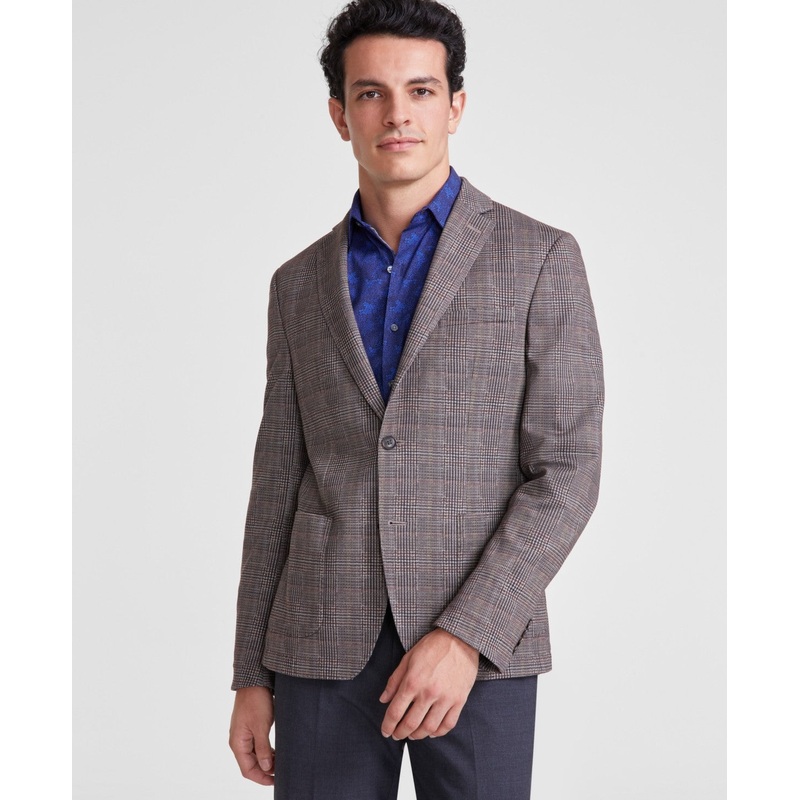 Bar Iii Mens Slim fit Sport Coat Blazer 38 R Brown Plaid