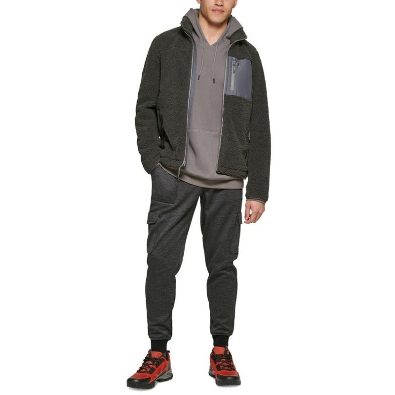 Bass Outdoor Mens Fleece Jacket Coat Medium Black Pockets