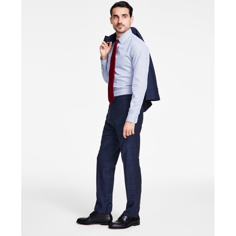 Brooks Brothers Mens Classic fit Dress Pants Pants 38 / 30 Blue Plaid Stretch