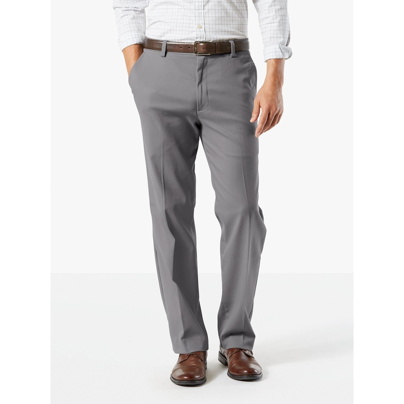 Dockers Men's Easy Classic Fit Khaki Stretch Pants Grey 46 x 30
