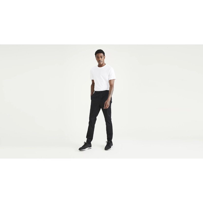 Dockers Mens Slim Fit Jogger Pants Black Medium