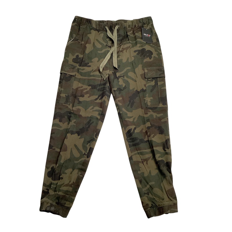 Galaxy By Harvic Mens Straight fit Joggers Pants M / 28 Green Camouflage Stretch