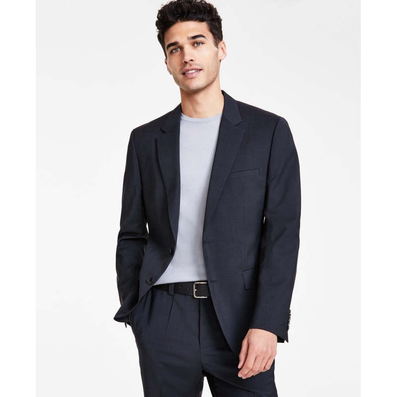 Hugo Boss Mens Slim fit Suit Jacket Blazer 42 R Dark Grey Solid