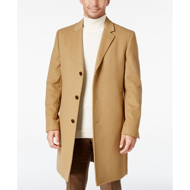 Lauren Ralph Lauren Mens Luther Luxury Wool Blend Overcoat Coat 38R Camel