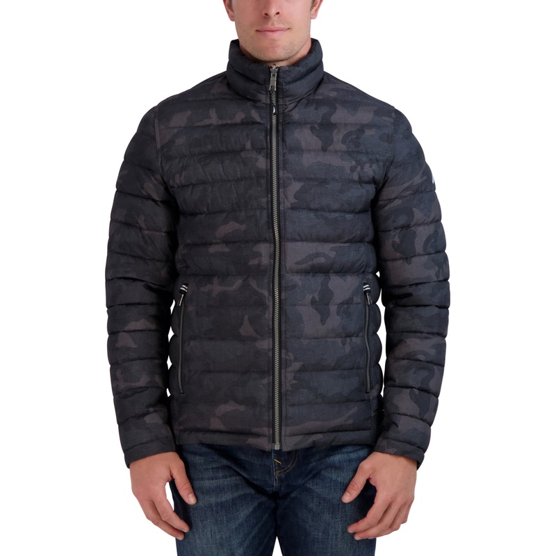 Nautica Men's Reversible Quilted Jacket Coat Black Large