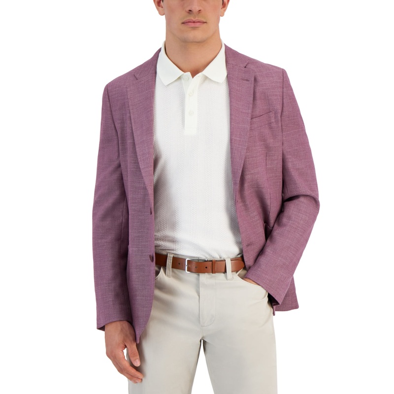 Nautica Mens Modern fit Sport Coat Blazer 46 R Pink Stretch