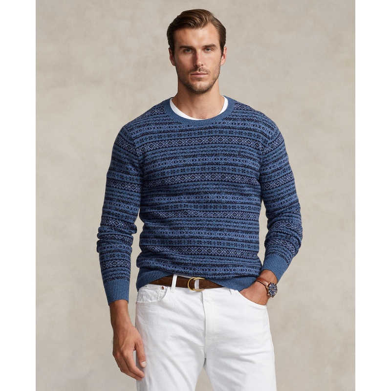 Polo Ralph Lauren Men's Fair Isle Wool Sweater Navy Combo XL