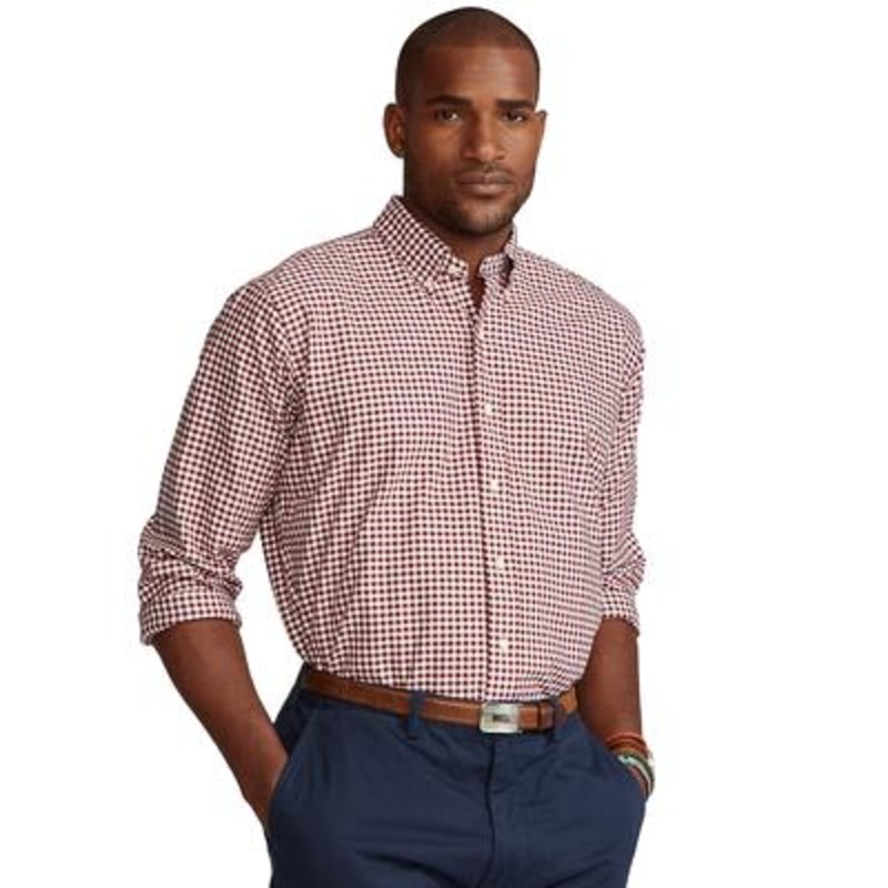 Polo Ralph Lauren Mens Classic fit Long Sleeve Button-Up Shirt 3XB Red Plaid