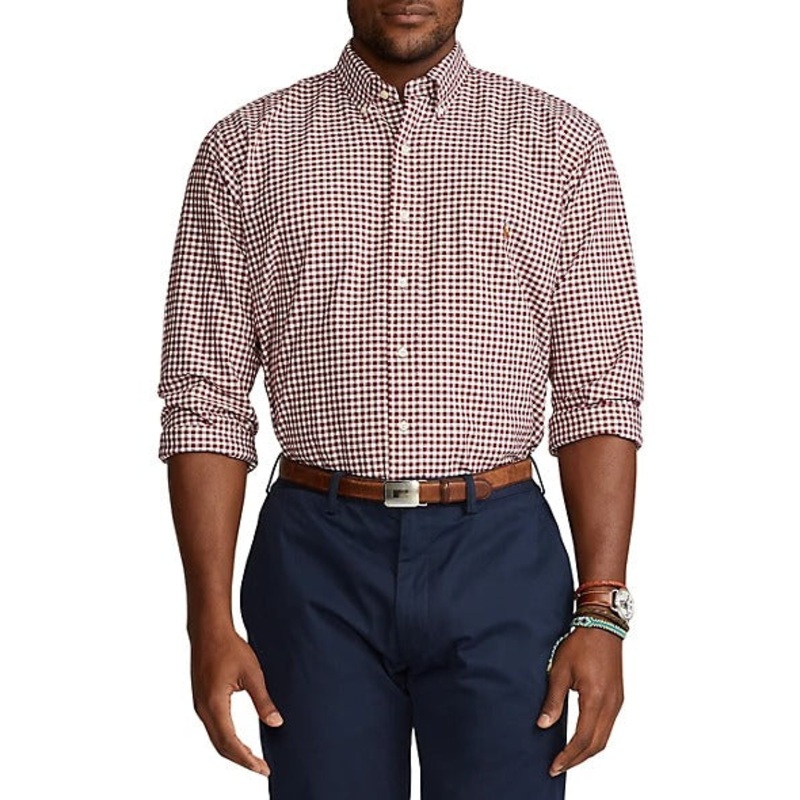 Polo Ralph Lauren Mens Classic fit Long Sleeve Button-Up Shirt XLT Red Plaid