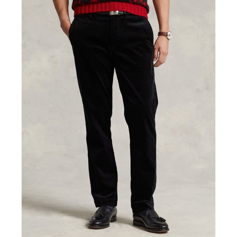 Polo Ralph Lauren Mens Straight fit Corduroy Pants 33 / 32 Black Solid Stretch