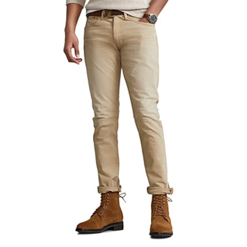 Polo Ralph Lauren Mens Sullivan Slim fit Jeans 38 / 30 Beige Solid Stretch