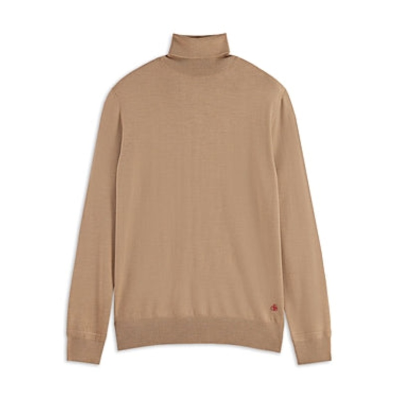 Scotch & Soda Mens Classic fit Turtleneck Sweater XXL Brown Solid