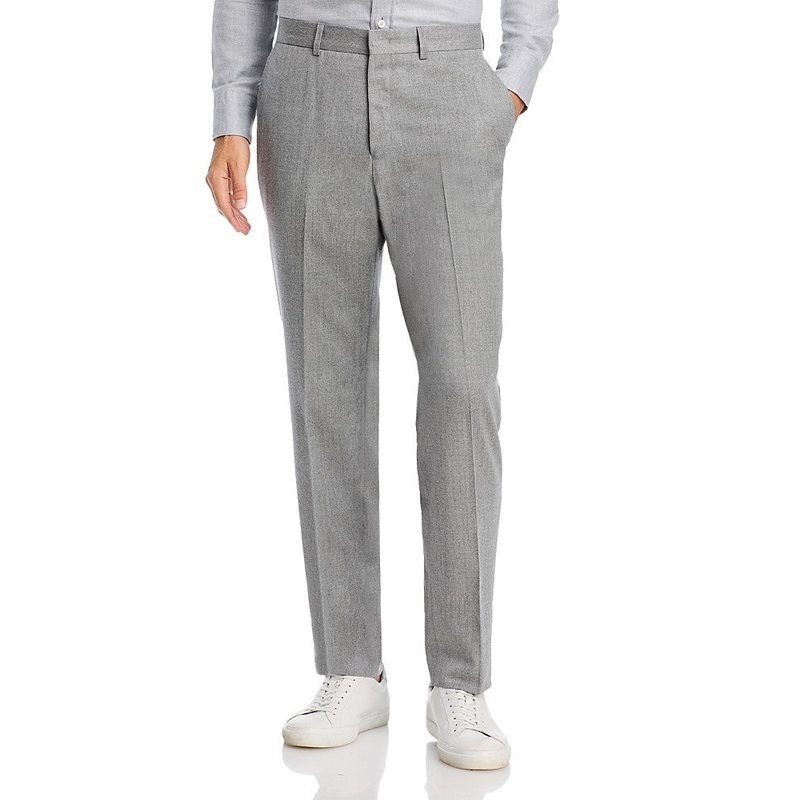 Vince Mens Wool & Silk Light Flannel Slim Fit Dress Suit Pants Grey Size 34